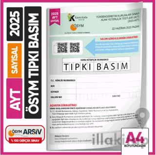 2025 YKS-AYT Sayısal (SAY) ÖSYM Tıpkı Basım Çıkmış Soru Deneme Kitapçı