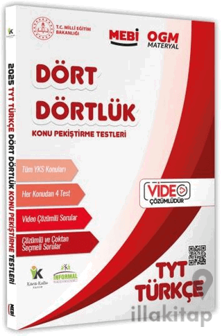2025 YKS-TYT MEBİ-OGM Dört Dörtlük Türkçe Pekiştirme Testi Soru Bankas