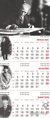 2026 Atatürk Gemici Duvar Takvimi - İmza