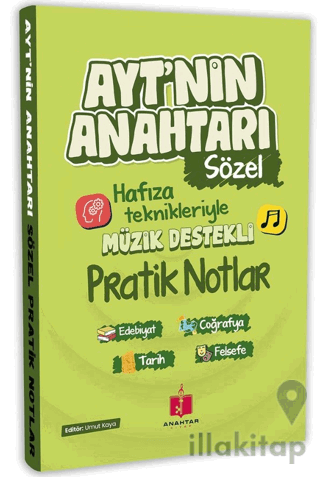 2026 AYT'nin Anahtarı Sözel Tüm Dersler Tek Kitap Hafıza Teknikleriyle Müzik Destekli Pratik Notlar