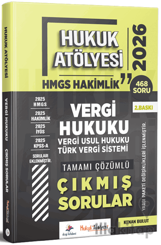 2026 Hukuk Atölyesi HMGS Hakimlik Vergi, Vergi Usul Hukuku, Türk Vergi