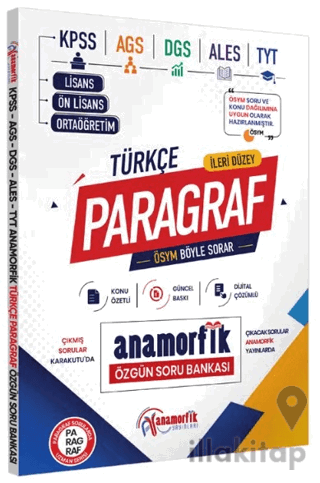 2026 KPSS-AGS-DGS-ALES-TYT Anamorfik Türkçe Paragraf Özgün Soru Bankası Konu Özetli Dijital Çözümlü