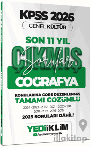 2026 KPSS Genel Kültür Coğrafya Konularına Göre Tamamı Çözümlü Son 11 Yıl Çıkmış Sorular