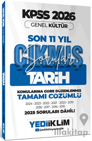 2026 KPSS Genel Kültür Tarih Konularına Göre Tamamı Çözümlü Son 11 Yıl Çıkmış Sorular