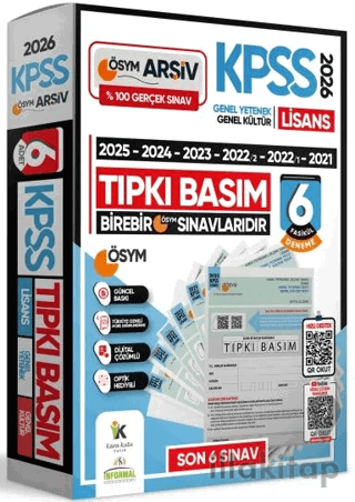 2026 KPSS Lisans ÖSYM Çıkmış Soru Tıpkı Basım 6lı Deneme Paketi Video Çözümlü Türkiye Geneli