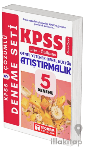 2026 KPSS Lise Önlisans Tamamı Çözümlü Atıştırmalık 5 Deneme