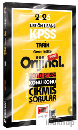 2026 KPSS Lise-Önlisans Tarih Orijinal 2010-2024 Konu Konu Çıkmış Soru