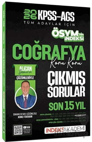 2026 KPSS MEB-AGS Coğrafya ÖSYM'nin İndeksi Çıkmış Sorular Son 15 Yıl Konu Konu Çözümlü