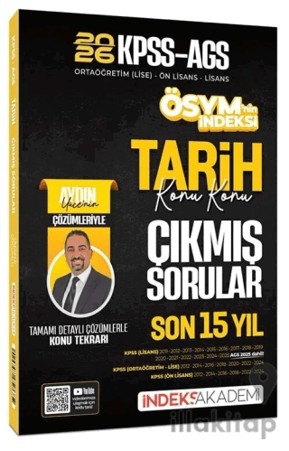 2026 KPSS MEB-AGS Tarih ÖSYM nin İndeksi Çıkmış Sorular Son 15 Yıl Konu Konu Çözümlü
