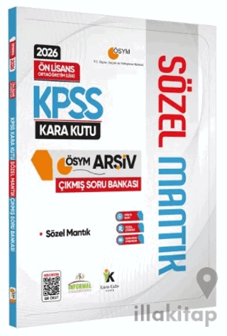 2026 KPSS Önlisans/Ortaöğretim Türkçe Sözel Mantık Kara Kutu ÖSYM Çıkmış Soru Bankası Dijital Çözümlü
