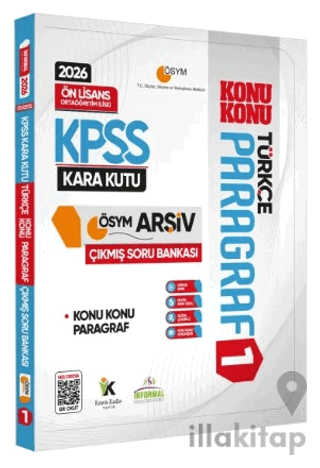 2026 KPSS Önlisans/Ortaöğretim Türkçenin Kara Kutusu Konu Konu Paragraf 1 ÖSYM Çıkmış Soru Bankası