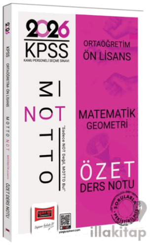 2026 KPSS Ortaöğretim Ön Lisans Motto Serisi Matematik-Geometri Özet Ders Notu