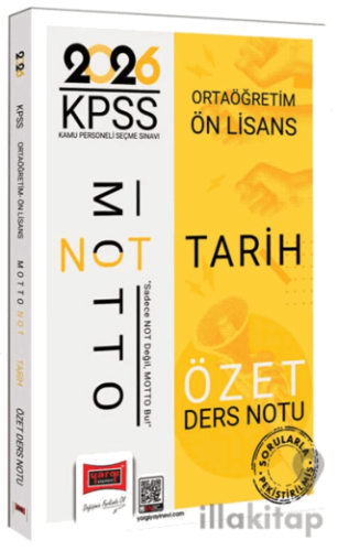 2026 KPSS Ortaöğretim Ön Lisans Motto Serisi Tarih Özet Ders Notu