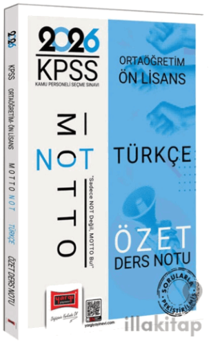 2026 KPSS Ortaöğretim Ön Lisans Motto Serisi Türkçe Özet Ders Notu