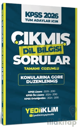 2026 KPSS Tüm Adaylar İçin Dil Bilgisi Tamamı Çözümlü Çıkmış Sorular Konularına Göre Düzenlenmiş