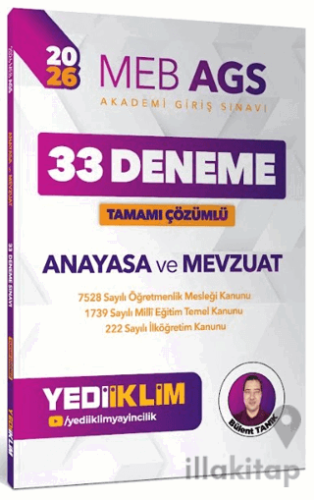 2026 MEB AGS Anayasa ve Mevzuat Tamamı Çözümlü 33 Deneme