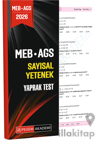 2026 MEB AGS Sayısal Yetenek Yaprak Test