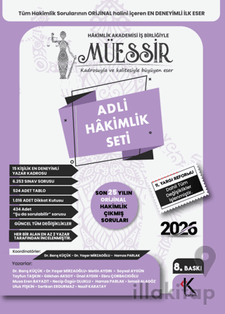 2026 Müessir Adli Hakimlik Çıkmış Soru Bankası Seti
