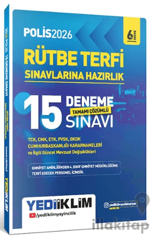 2026 Polis Rütbe Terfi Sınavlarına Hazırlık Tamamı Çözümlü 15 Deneme Sınavı