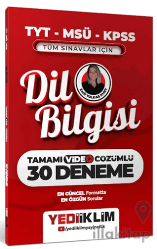 2027 KPSS MSÜ TYT Dil Bilgisi Tamamı Video Çözümlü Tüm Sınavlar için 30 Deneme