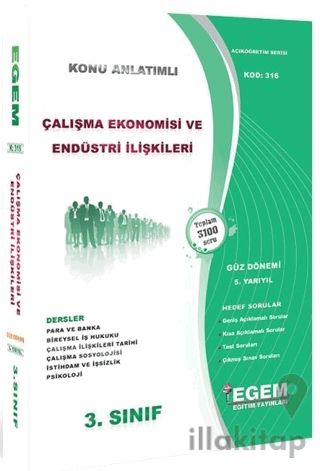 3. Sınıf 5. Yarıyıl Çalışma Ekonomisi ve Endüstri İlişkileri Konu Anlatımlı Soru Bankası (Kod 316)