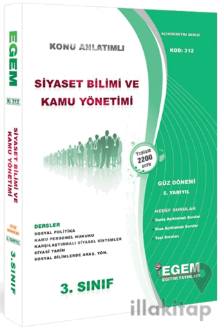 3. Sınıf 5. Yarıyıl Siyaset Bilimi ve Kamu Yönetimi Konu Anlatımlı Soru Bankası - Kod 312