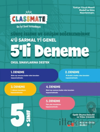 5. Sınıf Classmate Süreç İzleme ve Gelişim Değerlendirme 5'li Deneme