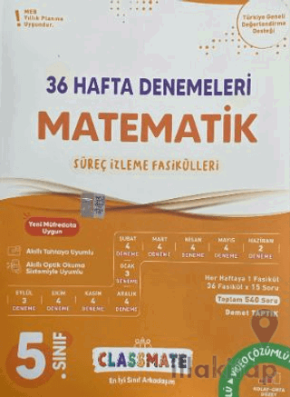 5. Sınıf Matematik Classmate 36 Hafta Denemeleri
