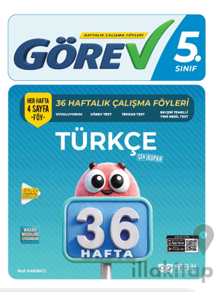 5. Sınıf Türkçe Görev 36 Haftalık Çalışma Föyleri