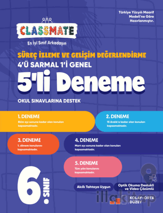 6. Sınıf Classmate Süreç İzleme ve Gelişim Değerlendirme 5'li Deneme