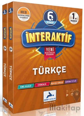 6. Sınıf İnteraktif Türkçe Etkinli Çalışma Kitabı (2 Modül)