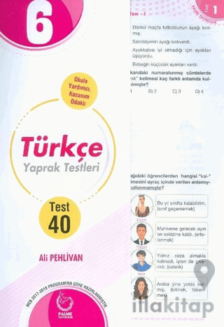 6. Sınıf Türkçe Yaprak Testleri