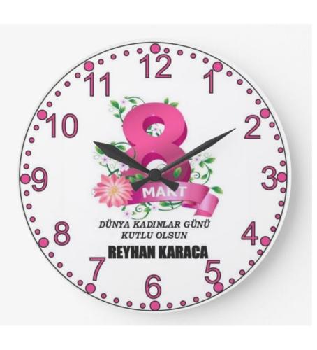 Kişiye Özel Fotoğraf Baskılı Yuvarlak Duvar Saati