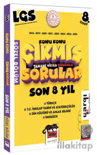 8. Sınıf LGS 2018-2025 Konu Konu Son 8 Yıl Çıkmış Sorular Sözel Bölüm