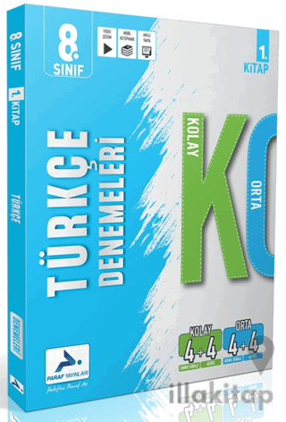 8. Sınıf Türkçe Kolay Orta Branş Deneme - 1. Kitap