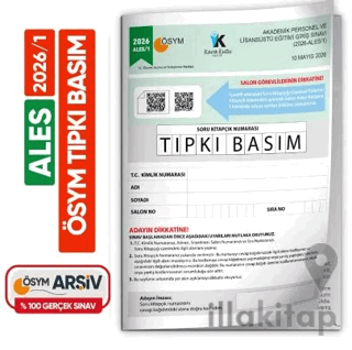 ALES 2026/1 ÖSYM Tıpkı Basım Çıkmış Soru Deneme Kitapçığı Video/PDF Çö