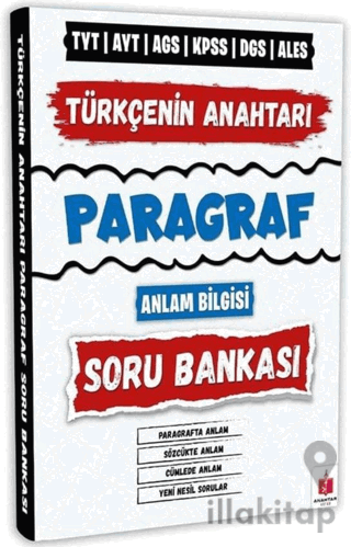 Anahtar Kitap 2026 Türkçenin Anahtarı Paragraf Soru Bankası Anlam Bilgisi TYT AYT AGS KPSS DGS ALES MSÜ