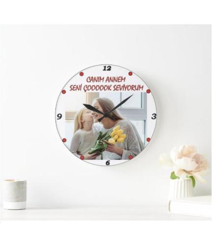 Kişiye Özel Fotoğraf Baskılı Yuvarlak Duvar Saati