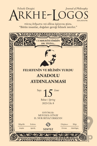 Arkhe - Logos Dergisi Sayı: 15 Bahar 2023