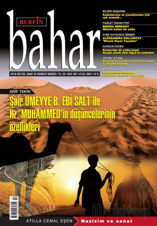 Berfin Bahar Aylık Kültür Sanat ve Edebiyat Dergisi Sayı: 307 Eylül 20