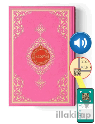 Cami Boy Kur'an-ı Kerim (2 Renkli, Pembe, Mühürlü)