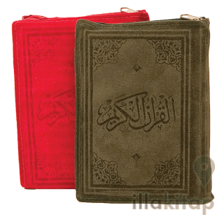 Cep Boy Kadife Kılıflı Kur'an-ı Kerim Yeşil Renk