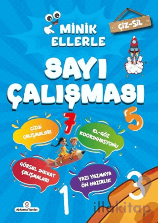 Çiz - Sil Minik Ellerle Sayı Çalışması (Kalem Hediyeli)