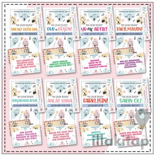 Çocuklar İçin Psikoloik Destek Serisi 8 Kitap - Ayraç ve Kartpostallı Özel Set