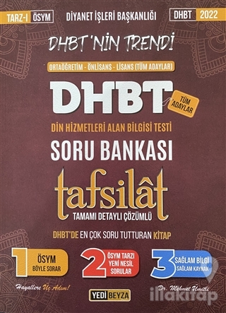 Diyanet İşleri Başkanlığı Örtaöğretim-Önlisans-Lisans(Tüm Adaylar) DHBT Din Hizmetleri Alan Bilgisi Testi Soru Bankası