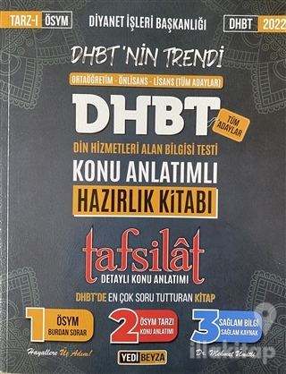 Diyanet İşleri Başkanlığı Örtaöğretim-Önlisans-Lisans(Tüm Adaylar) DHBT Din Hizmetleri Alan Bilgisi Testi Konu Anlatımlı Hazırlık Kitabı