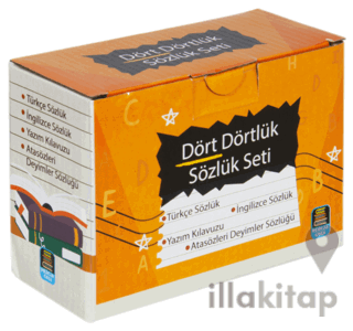 Dört Dörtlük Sözlük Seti ABC İlk ve Orta Öğretim TDK Uyumlu (4 Kitap Kutulu)