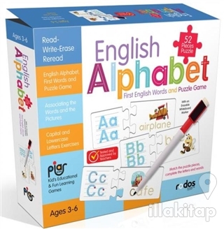 English Alphabet - First English Words and Puzzle Game - 52 Pieces Puz
