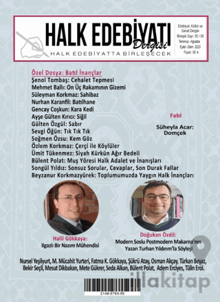 Halk Edebiyatı Dergisi Sayı: 55/56 Temmuz - Ekim 2023