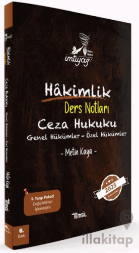 İmtiyaz Ceza Hukuku - Genel Hükümler - Özel Hükümler Hakimlik Ders Not